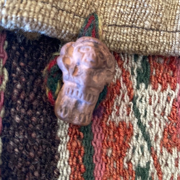 Y2K Artisan Made knit Crossbody Festival bag with Rad Aztec beads! Like New! - Picture 3 of 6